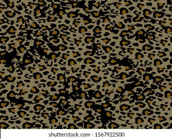 Full seamless brown leopard cheetah animal skin pattern. Design for textile fabric printing. Suitable for fashion use.