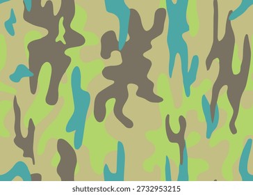 Full Seamless camo print background. Smooth pattern shapes. Clean vector look. Perfect for fabric, sportswear, and kids decor. Works for wallpaper and wrapping.
