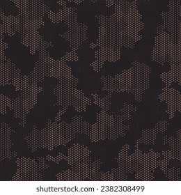 Full seamless camouflage pattern. Repeating digital dotted camo print. Military texture background. Abstract modern fabric textile ornament. Vector illustration.