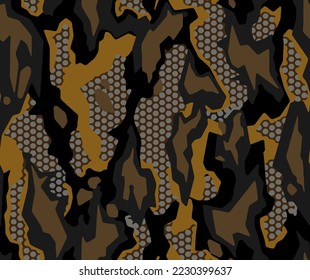 Full seamless camouflage texture skin pattern vector for military textile. Usable for Jacket Pants Shirt and Shorts. Dirty army camo masking design for hunting fabric print and wallpaper. 