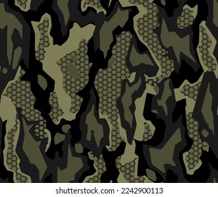 Full seamless camouflage texture skin pattern vector for military textile. Usable for Jacket Pants Shirt and Shorts. Army camo masking design for hunting fabric print and wallpaper. 