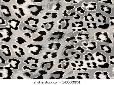 Full seamless cheetah and leopard animal skin pattern vector. Design for gray black and white cheetah colored textile fabric printing. Suitable for fashion use.