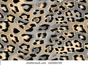 Full seamless cheetah and leopard animal skin pattern vector. Design for silver gray and soft orange cheetah colored textile fabric printing. Suitable for fashion use.