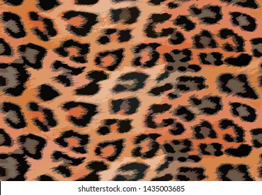 Full seamless cheetah and leopard animal skin pattern vector. Design for orange cheetah colored textile fabric printing. Suitable for fashion use.