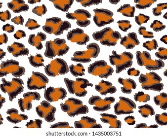 Full seamless cheetah and leopard animal skin pattern vector. Design for orange cheetah colored textile fabric printing. Suitable for fashion use.