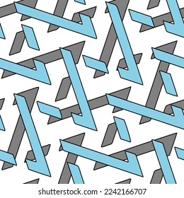 Full seamless decorative texture pattern. Blue gray multipurpose geometric for textile fabric print. Fashion and home design background. Vector illustration.