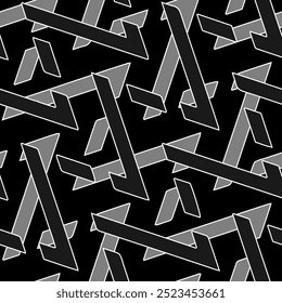 Full seamless decorative texture pattern. Gray black multipurpose geometric for textile fabric print. Fashion and home design background. Vector illustration.