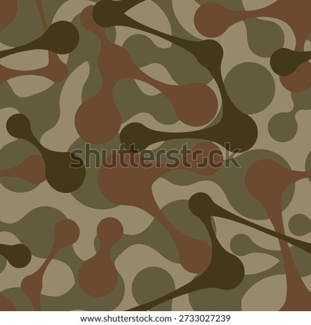 Full Seamless desert camouflage pattern. Military camo print with smooth organic shapes. Layered khaki and olive background for fabric, uniforms, and outdoor gear.
