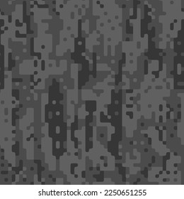 Patrón de textura de camuflaje de píxeles digitales sin fisuras. Se puede usar para botas y pantalones cortos. Impresión de tela textil del ejército. Camo militar geométrico. Ilustración vectorial.