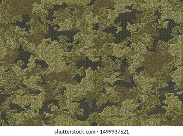 Full Seamless Dirty Army Camouflage Pattern Texture Vector. Military Camo Skin for Decor and Textile. Old Army masking design for hunting textile fabric printing and wallpaper.