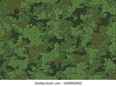 Full Seamless Dirty Army Camouflage Pattern Texture Vector. Military Camo Skin for Decor and Textile. Old Army masking design for hunting textile fabric printing and wallpaper.