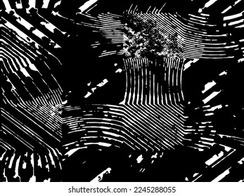Full Seamless Distress Abstract Texture Pattern. Monochrome Vector. Black and White Dress Fabric Print. Design for Textile and Home Decoration. 