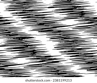 Full Seamless Distressed Texture Pattern. Monochrome Abstract Lines Vector. Black and White Dress Fabric Print. Design for Textile and Home Decoration. 