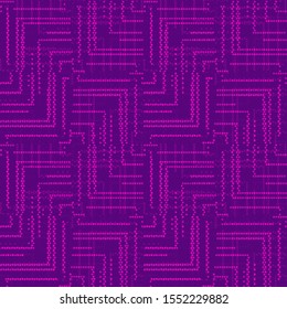 Full seamless dots and lines pattern vector for decoration. Pink monochrome texture design for textile fabric printing and wallpaper. Grunge model for fashion and home design.