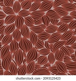 Ilustración de color rojo claro con patrón floral sin fisuras. Diseño de hojas de flores de semitono para impresión de tela. Adecuado para el uso de la moda.