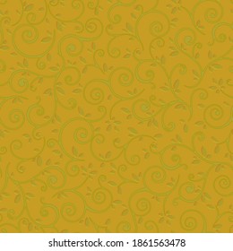 Full seamless floral pattern gold yellow illustration. Halftone flower leaf design for fabric print. Suitable for fashion use.