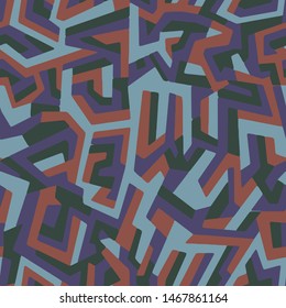Full Seamless Geometric Army Camouflage Pattern Vector. Military Camo Skin for Decor and Textile. Army masking design for hunting textile fabric printing and wallpaper.