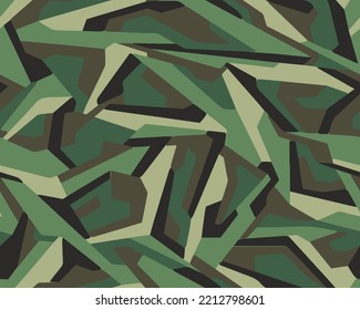 Full seamless geometric camouflage texture pattern vector. Usable for Jacket Pants Shirt and Shorts. Army textile fabric print. Military camo design.