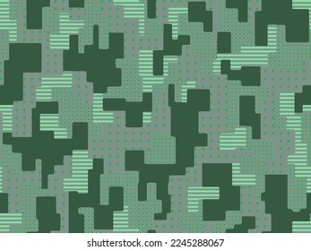 Full seamless geometric camouflage texture pattern vector. Usable for Jacket Pants Shirt and Shorts. Army textile fabric print. Military camo design.