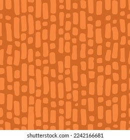 Vollnahtloser geometrischer Formen Textur Muster Vektor für die Dekoration. Orangefarbenes Design für Stoffdruck und Tapete. Grunge-Modell für Mode und Home-Design.