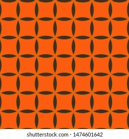 Full Seamless Geometric Square Pattern Vector for Decor and Textile Skin. Orange Color design for textile fabric printing and wallpaper. Design for fashion and home design cover.