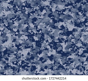 Full seamless gray camouflage skin pattern vector. Winter camo texture design for textile fabric printing and wallpaper.