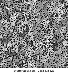 Full seamless gray camouflage texture pattern vector. Black white military textile fabric print. Army camo background. Usable for Jacket Pants Shirt and Shorts.