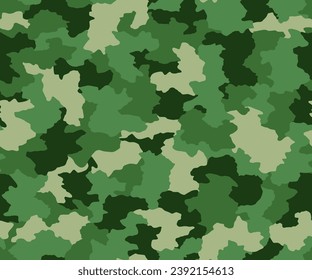 Full seamless green camouflage texture pattern vector for military textile. Usable for Jacket Pants Shirt and Shorts. Army camo design for fabric print and wallpaper.