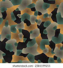Fondo de camuflaje de media tonalidad sin fisuras. Patrón de textura de impresión de tela para textiles. Vector de piel de los puntos de camo para la moda y papel tapiz. 