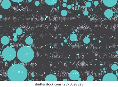 Full seamless halftone circle harmony pattern. Abstract geometric dotted background. Trendy wallpaper for design, cover, web, textile, fabric print.