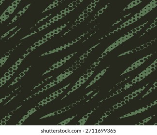 Full Seamless Halftone Dotted Zebra Camouflage Pattern Print. Special Army Camo Texture Background. Military Animal Skin for Fabric Textile.