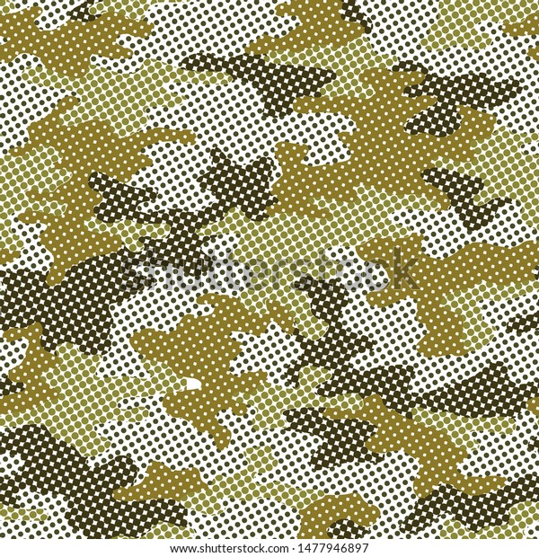 Full Seamless Halftone Modern Dots Camouflage Stock Vector (Royalty ...