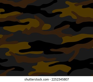 Full seamless khaki camouflage texture pattern vector. Army skin design for textile fabric printing and wallpaper. Design for fashion and home design.