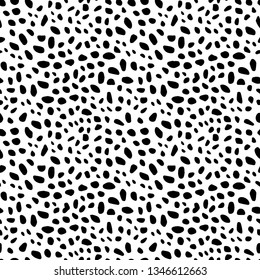 Full Seamless Leopard Cheetah Animal Skin Pattern in Vector Black and White illustration