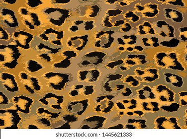 Full seamless leopard cheetah animal skin pattern. Design for leopard colored textile fabric printing. Suitable for fashion use.