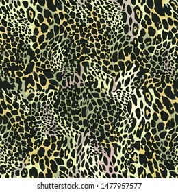 Full Seamless leopard cheetah animal fur pattern. Cheetah colored design for textile fabric printing. Suitable for fashion furry skin use.
