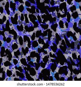 Full Seamless leopard cheetah animal fur pattern. Design for purple and black cheetah colored textile fabric printing. Suitable for fashion skin use.