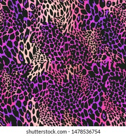 Full Seamless leopard cheetah animal fur pattern. Design for purple cheetah colored textile fabric printing. Suitable for fashion furry skin use.