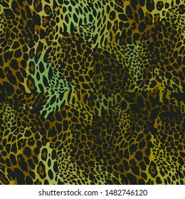 Full Seamless leopard cheetah animal fur pattern. Dark colors cheetah design textile fabric printing. Suitable for fashion furry skin use.