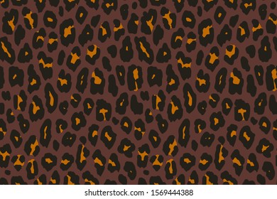 Full seamless leopard cheetah animal skin pattern. Brown design for textile fabric printing. Suitable for fashion use.