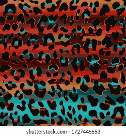 Full seamless leopard cheetah animal skin pattern. Ornamet Design for women textile fabric printing. Suitable for trendy fashion use.