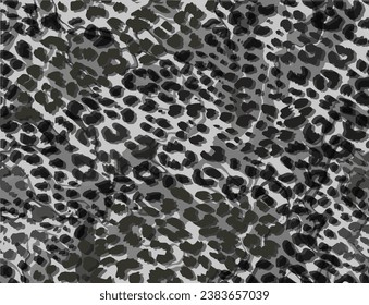 Full seamless leopard cheetah animal skin pattern. Gray Design for women textile fabric printing. Suitable for trendy fashion use.