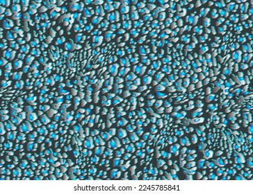 Full seamless leopard cheetah texture animal skin pattern. Silver blue textile fabric print. Suitable for fashion use. Vector illustration.