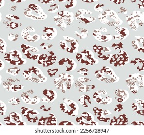 Full seamless leopard cheetah texture animal skin pattern. Red textile fabric print. Suitable for fashion use. Vector illustration.