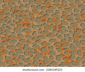 Full seamless leopard cheetah texture animal skin pattern. Green orange textile fabric print. Suitable for fashion use. Vector illustration.
