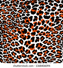 Full Seamless Leopard pattern design. Repeating Animal vector illustration background for fashion textile