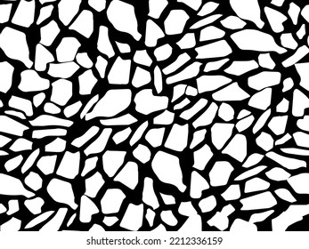 Full Seamless Leopard Pattern Texture Vector. Endless Black And White Cheetah Design For Dress Fabric Print.