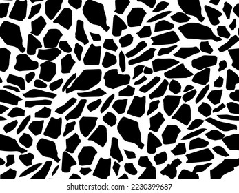 Full Seamless Leopard Pattern Texture Vector. Endless black and white cheetah design for dress fabric print.