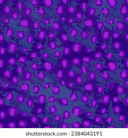 Full Seamless Leopard Pattern Texture Vector. Endless blue pink cheetah design for dress fabric print.