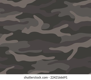 Full seamless military camouflage dark texture skin pattern vector for textile. Usable for Jacket Pants Shirt and Shorts. Dirty army camo masking design for hunting fabric print and wallpaper.